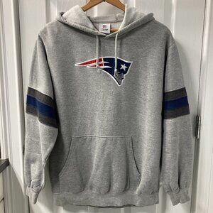 New England Patriots Retro Jersey Styled Hoodie Large Flying Pat Logo Size Large